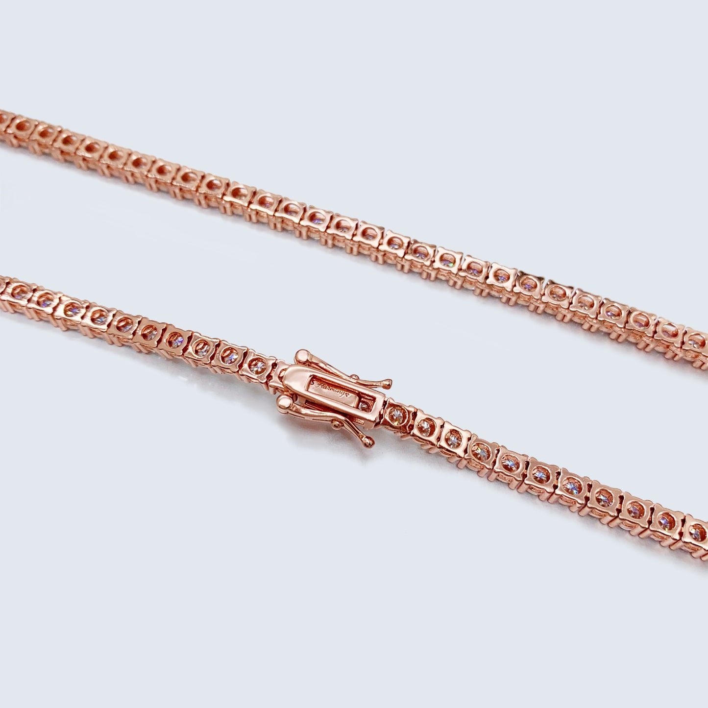 Rose tenniscollier met briljanten van 12.50 carat totaal