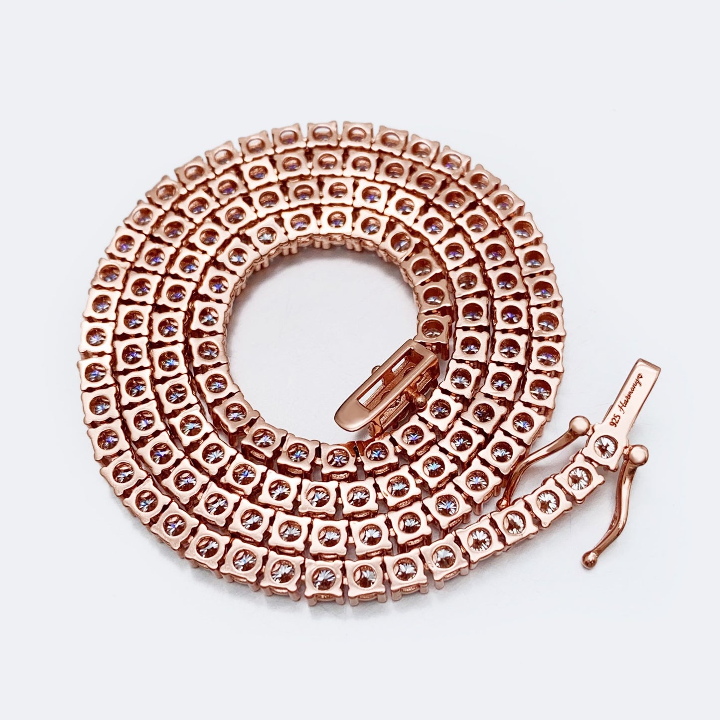Rose tenniscollier met briljanten van 12.50 carat totaal