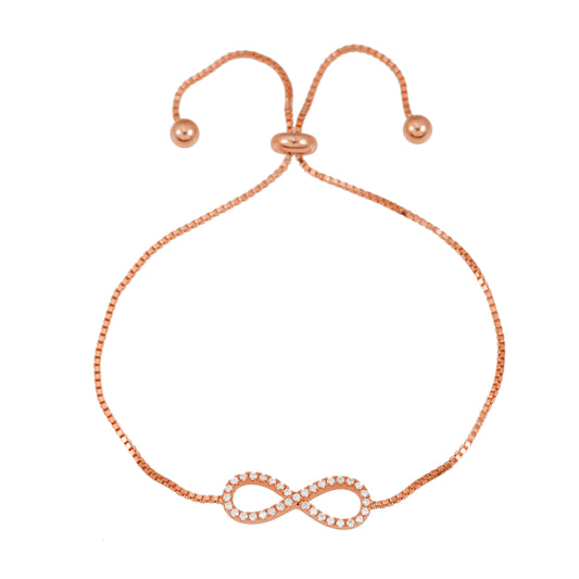 Rose armband met infinity symbool rond gezet met briljanten