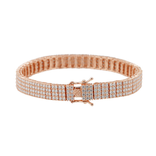 Rosékleurige armband bezet met briljanten