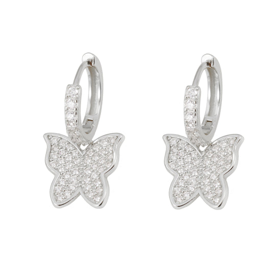 Zilverkleurige vlindervormige oorbellen