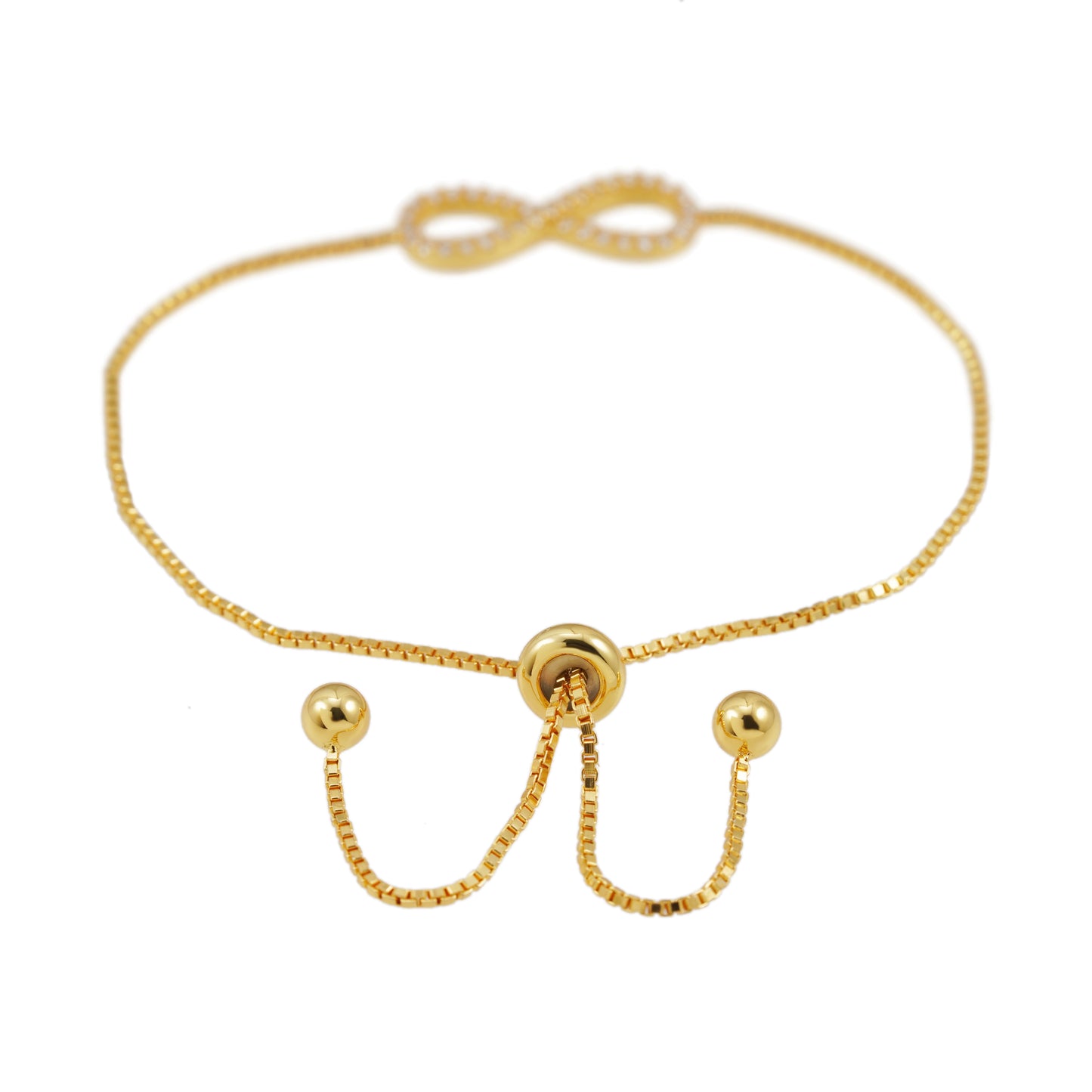 Rose armband met infinity symbool rond gezet met briljanten