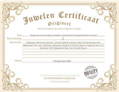 Design ring met emeralds en briljanten