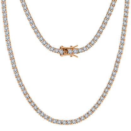 Tennis collier rose goud sterling zilver