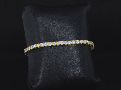 Gele tennisarmband met briljanten