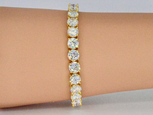 Gele tennisarmband met briljanten