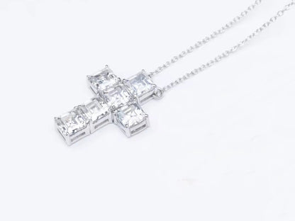 Kruishanger met Asscher cut's van hoge kwaliteit