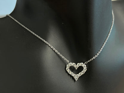 Gewilde hart ketting met briljanten