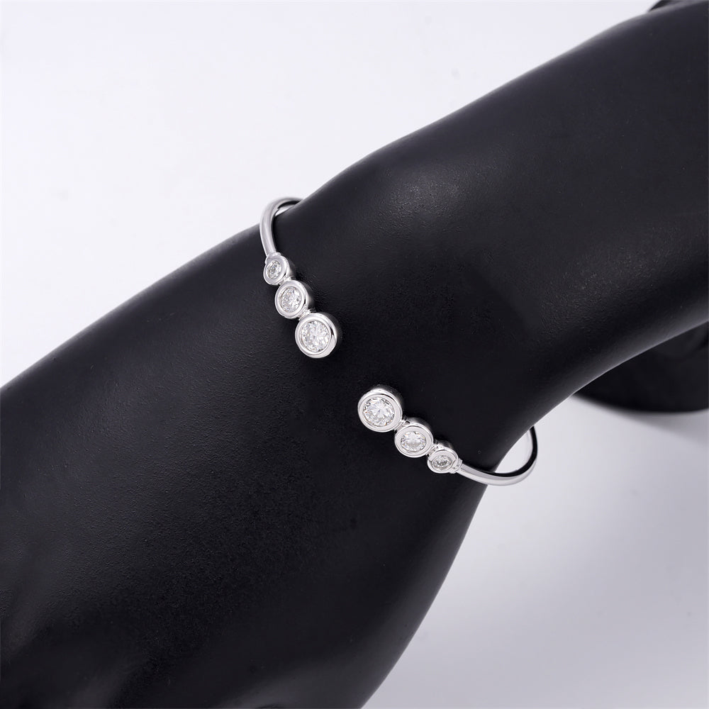 Witte design armband met briljanten