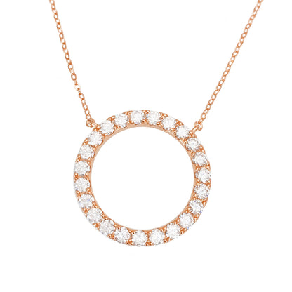 Rose ronde hanger met ketting rondom gezet met grote briljanten