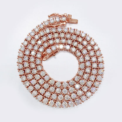 Rose tenniscollier met briljanten van 12.50 carat totaal