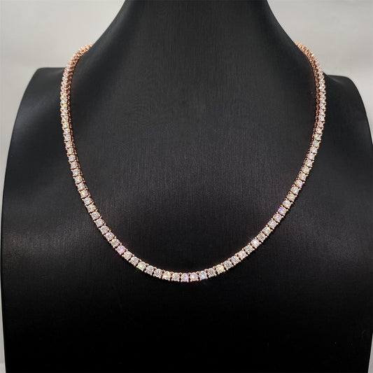 Rose tenniscollier met briljanten van 12.50 carat totaal