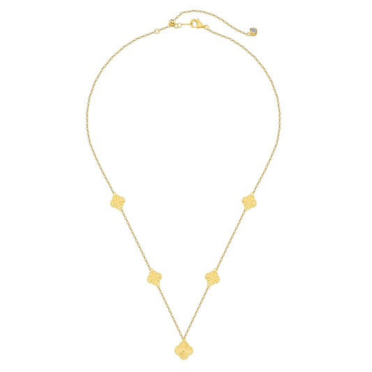 Gouden collier met gesloten klavertjes goudverguld