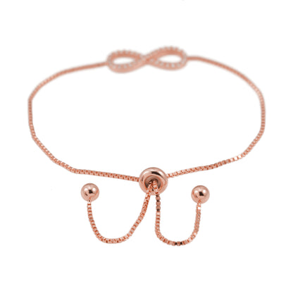 Rose armband met infinity symbool rond gezet met briljanten