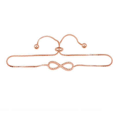 Rose armband met infinity symbool rond gezet met briljanten