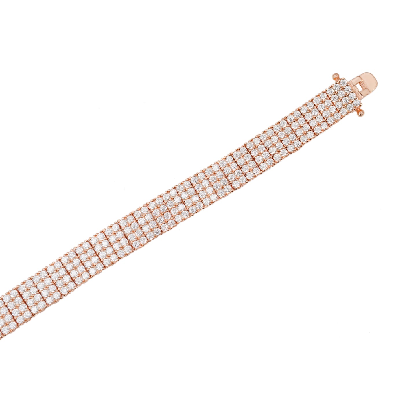 Rosékleurige armband bezet met briljanten