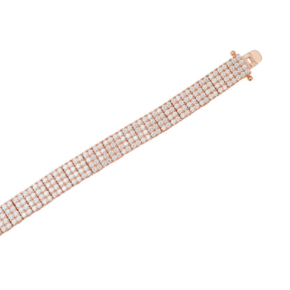 Rosékleurige armband bezet met briljanten