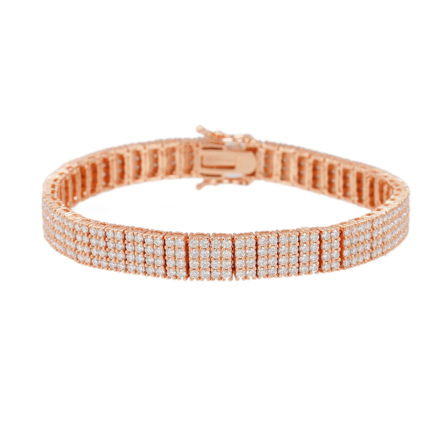 Rosékleurige armband bezet met briljanten