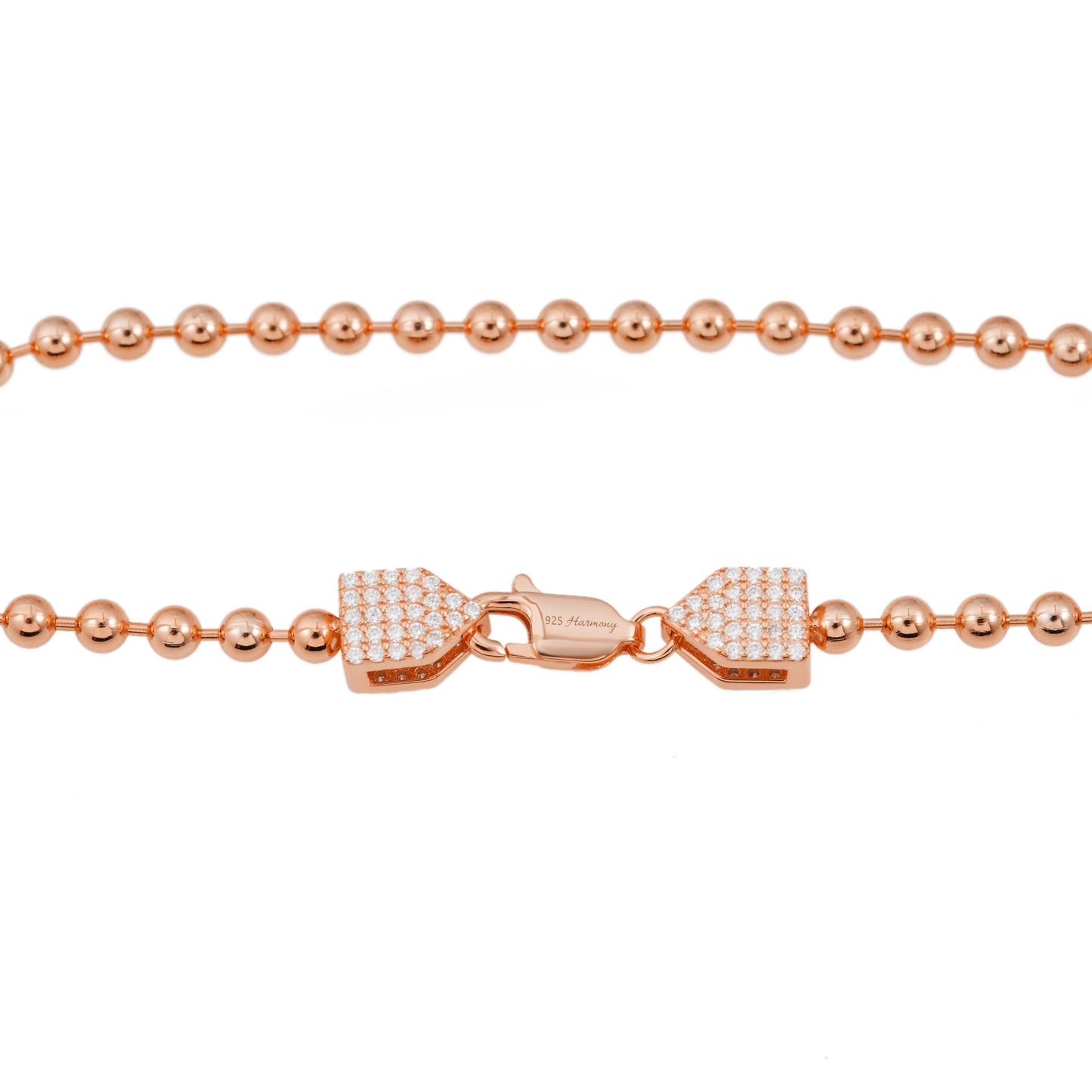 Rosékleurige ronde armband bezet met briljanten