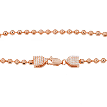 Rosékleurige ronde armband bezet met briljanten