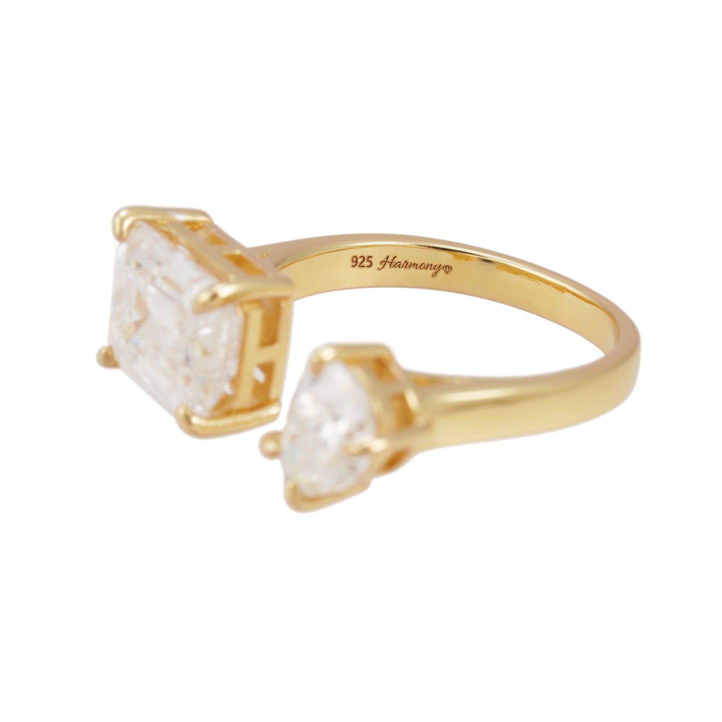 Ring met 2 stenen in geel zilver