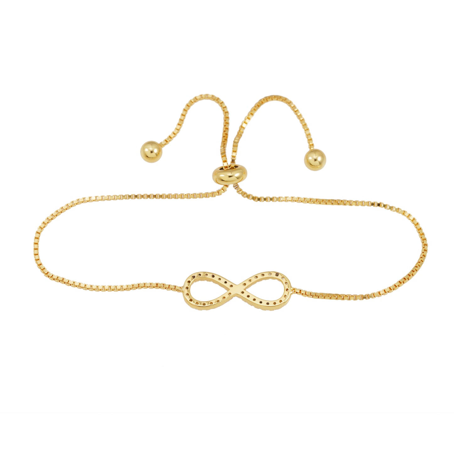 Rose armband met infinity symbool rond gezet met briljanten