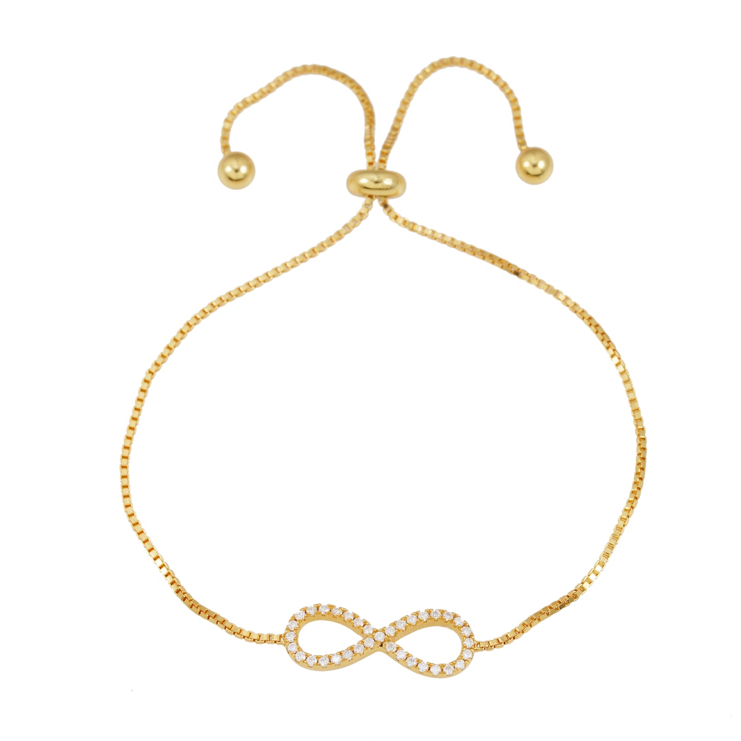 Rose armband met infinity symbool rond gezet met briljanten