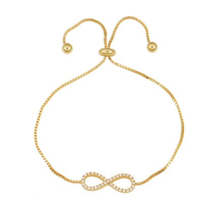 Rose armband met infinity symbool rond gezet met briljanten